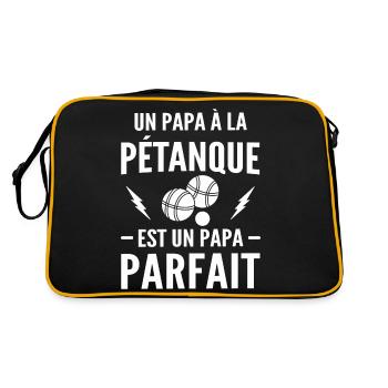 Un papa à la pétanque est un papa parfait - Sac Retro - noir/or - Dos