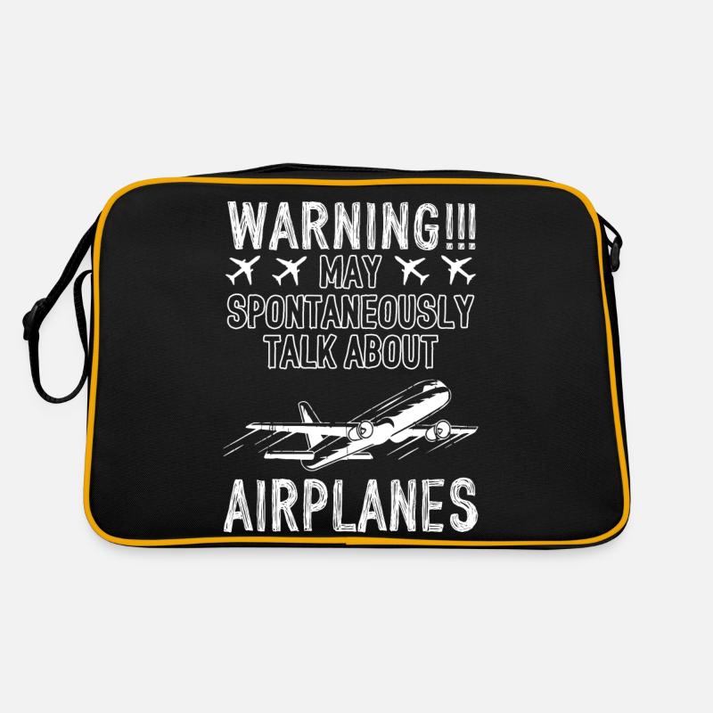 Aviation Funny Airplane Pilot - Retro Bag - black/gold
