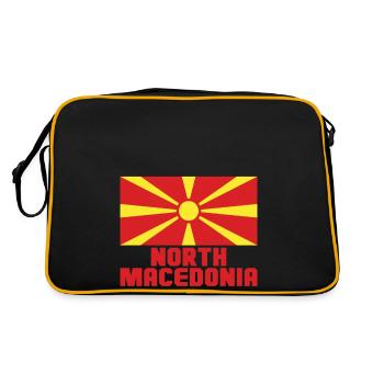 Nordmazedonien - Retro Tasche - Schwarz/Gold - Hinten