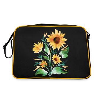 Tournesols peints à la main - Sac Retro - noir/or - Dos