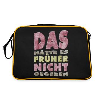 Das hätte es früher nicht gegeben - Retro Tasche - Schwarz/Gold - Hinten