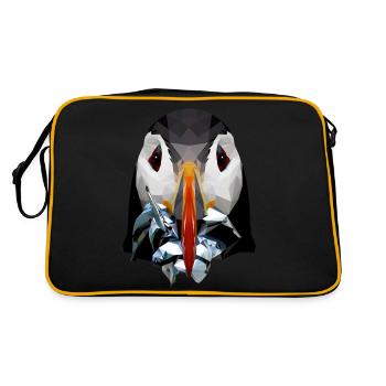 Papageientaucher - Retro Tasche - Schwarz/Gold - Hinten