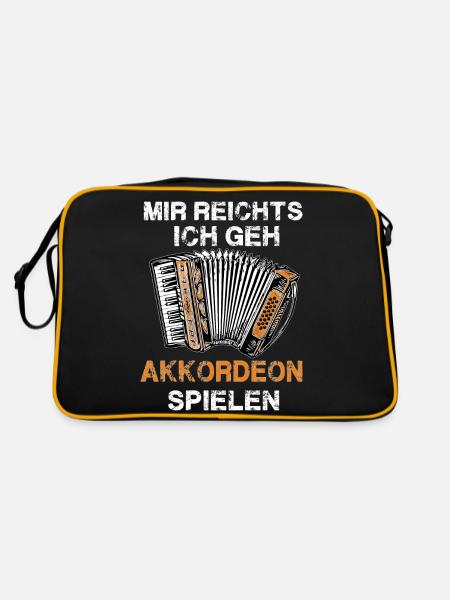 mir reichts ich geh akkordeon spielen - Retro Tasche - Schwarz/Gold