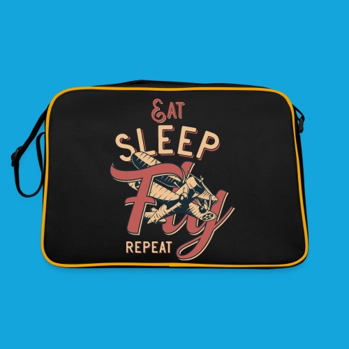 Eat Sleep Fly and repeat - Retro Tasche