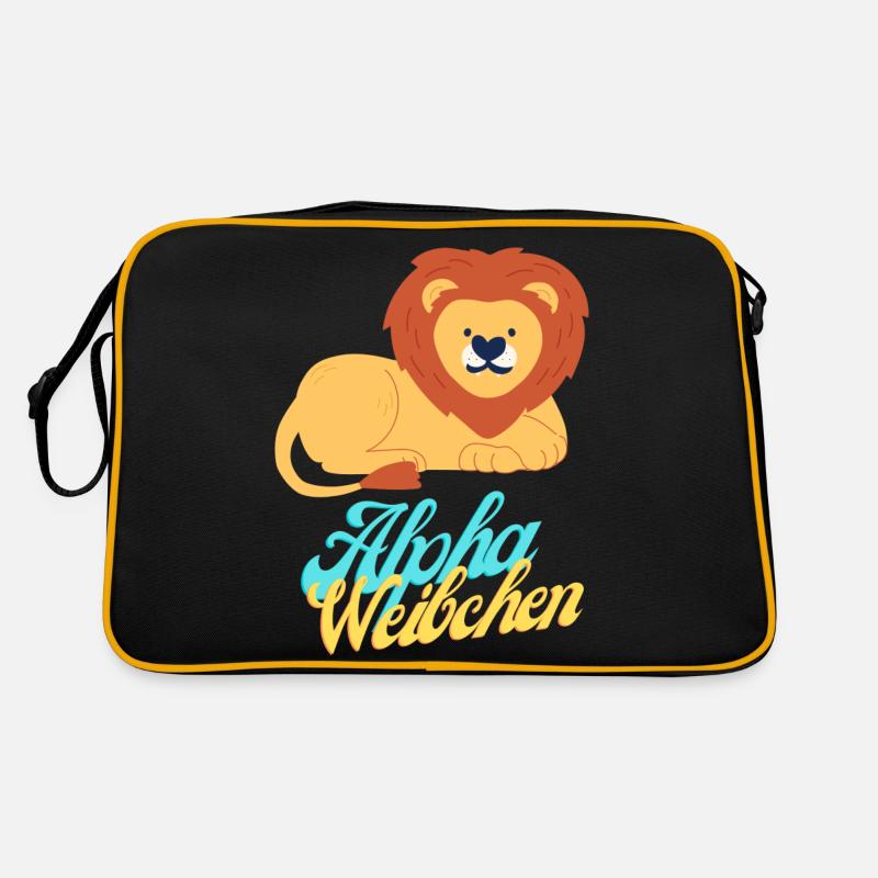 Weiblicher Alphalöwe Retro Tasche