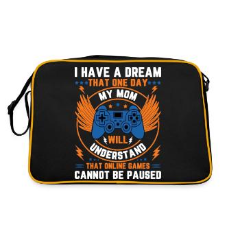 I have a dream my mom will understand gaming - Retro Bag - black/gold - Back