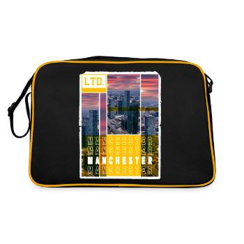 Manchester Angleterre UK City Skyline Accueil Amour - Sac Retro - noir/or - Dos