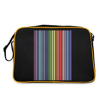 Pastellfarben - Streifen - Retro Tasche - Schwarz/Gold - Hinten