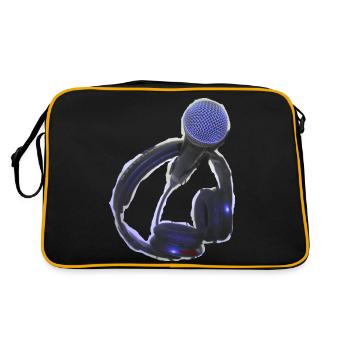 TOMZOFF Radio DJ - Retro Tasche - Schwarz/Gold - Hinten