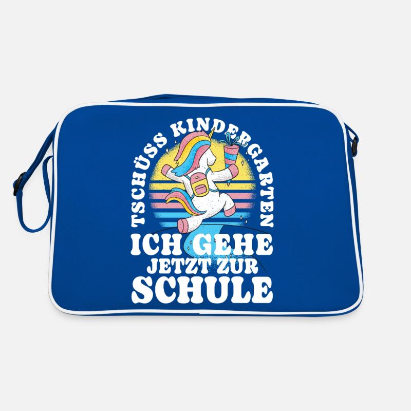 Einschulung Einhorn Tschüss Kindergarten Retro Tasche
