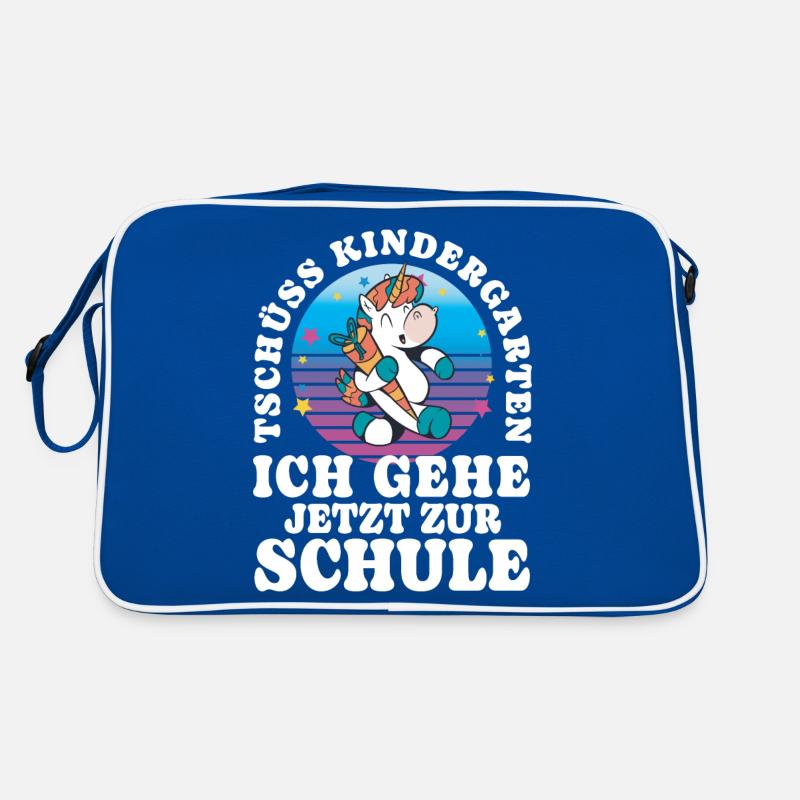 Einschulung Einhorn Tschüss Kindergarten Retro Tasche