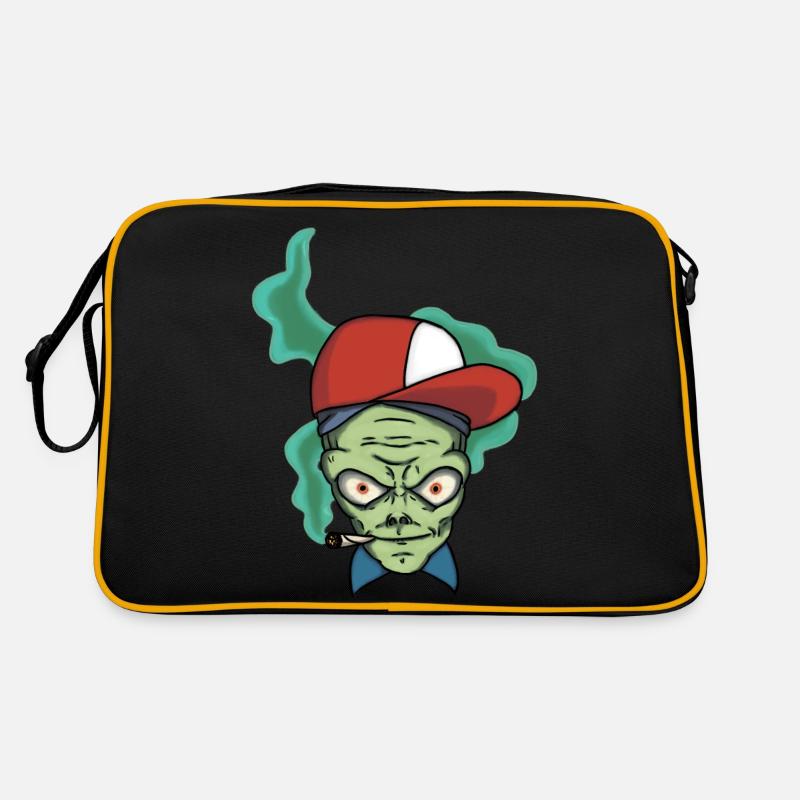 Smoking Alien Retro Tasche
