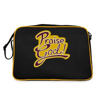 Praise God! - Retro Tasche - Schwarz/Gold - Hinten