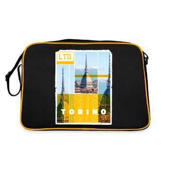 Turin Turin Turin Italie Ville Skyline Vacances Amour - Sac Retro - noir/or - Dos