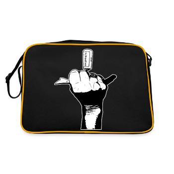 Das böse Mädchen in Schwarz-Weiß - Retro Tasche - Schwarz/Gold - Hinten