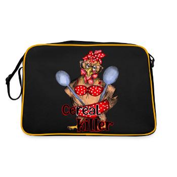 Tueur de céréales - conception de maman de poulet folle - Sac Retro - noir/or - Dos