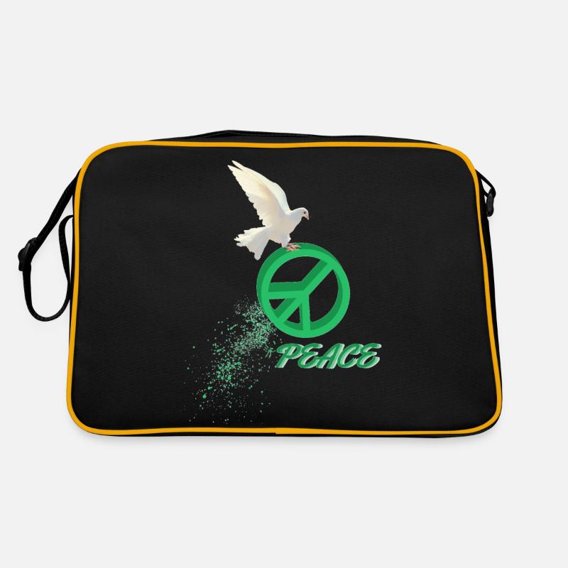 Frieden - Retro Tasche - Schwarz/Gold
