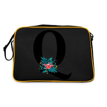 lettre Q fleuris - Sac Retro - noir/or - Dos