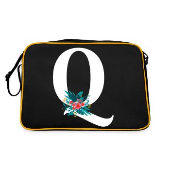 lettre Q fleuris - Sac Retro - noir/or - Dos