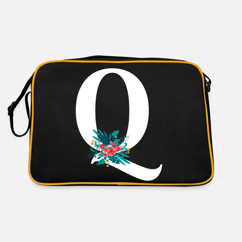 lettre Q fleuris Sac Retro