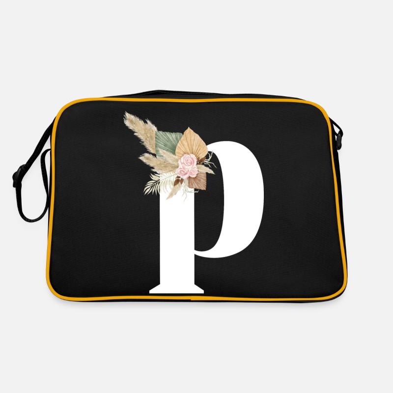 lettre P fleuris Sac Retro