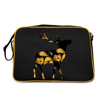Hirsch - Retro Tasche - Schwarz/Gold - Hinten