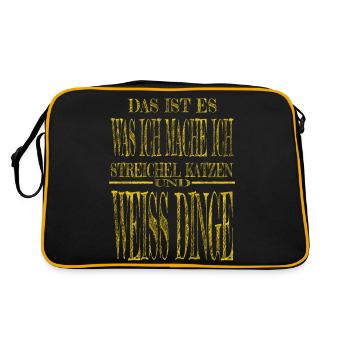 geek saying bday birthday gift gift animal - Retro Bag - black/gold - Back