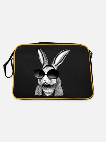 Rabbit Pet Pet Cool Sunglasses Design - Retro Bag - black/gold - Back