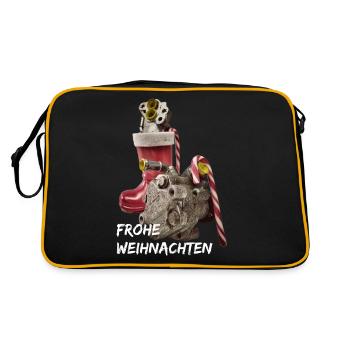Joyeux Noël avec le texte de la voiture servopompe - Sac Retro - noir/or - Dos