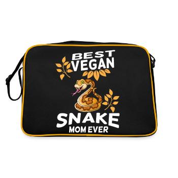 Schlangen Liebhaber | Schlange Reptilien Geschenke - Retro Tasche - Schwarz/Gold - Hinten