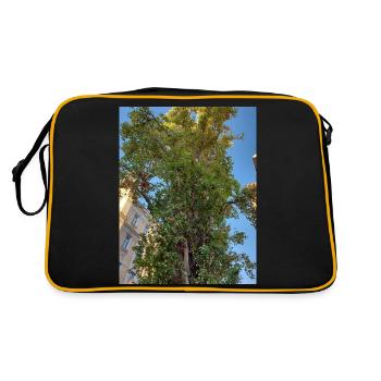 Baum mitten in der Stadt - Retro Tasche - Schwarz/Gold - Hinten