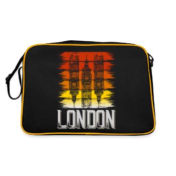 Londres Angleterre Royaume-Uni City Vintage Retro Skyline - Sac Retro - noir/or - Dos