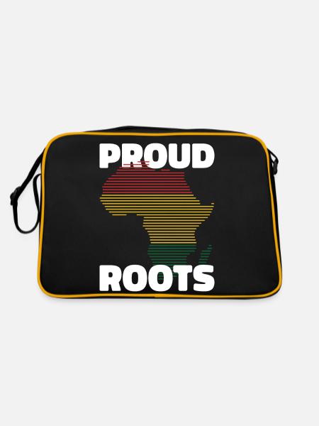 black history month Afrika Wurzeln Geeschenk - Retro Tasche - Schwarz/Gold - Hinten