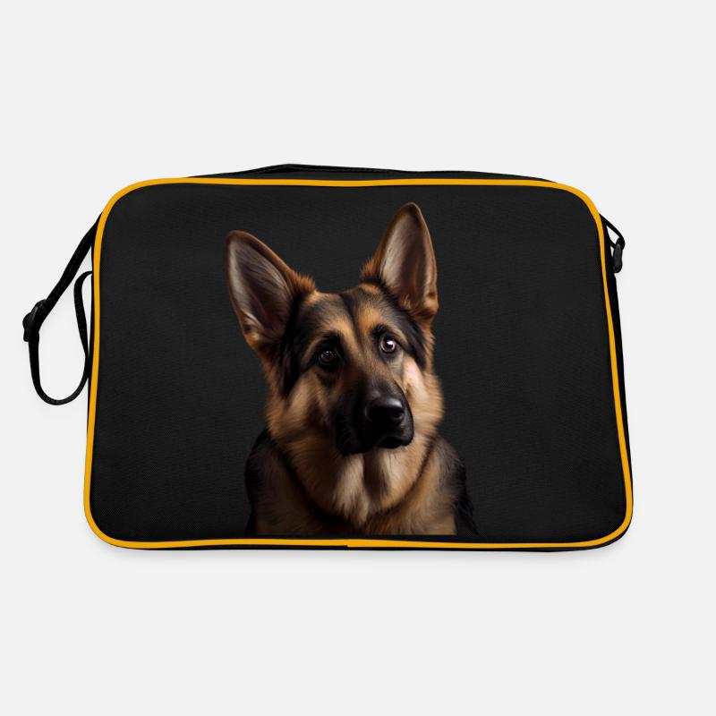 Cute Shepherd - Look into My Eyes 2 - Retro Bag - black/gold