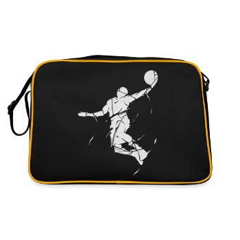 Basketball Basketballspieler Dunking Broken Splash - Retro Tasche - Schwarz/Gold - Hinten