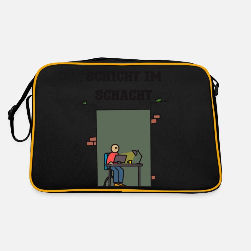 SCHICHT IM SCHACHT - Retro Tasche - Schwarz/Gold