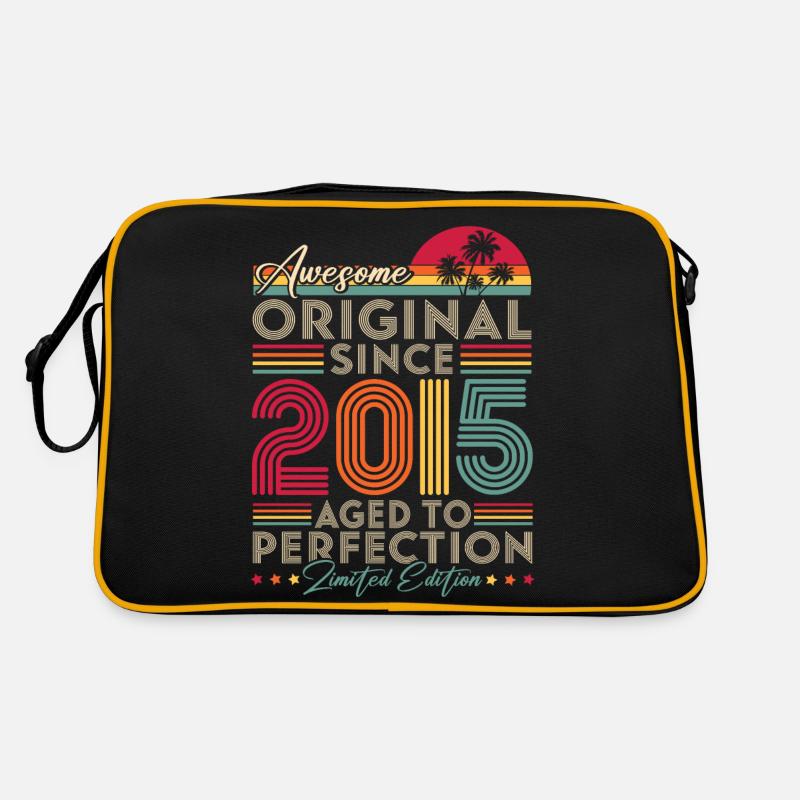 2015 Vintage Original Retro Geburtstagsgeschenk - Retro Tasche - Schwarz/Gold