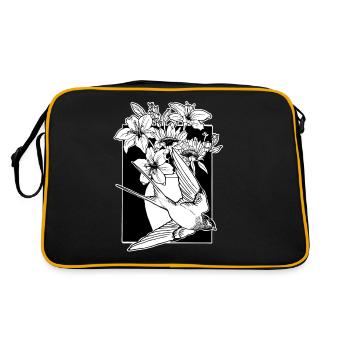 Swallow flower - Retro Bag - black/gold - Back