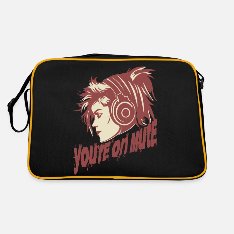 Du bist stumm geschaltet - Retro Tasche - Schwarz/Gold