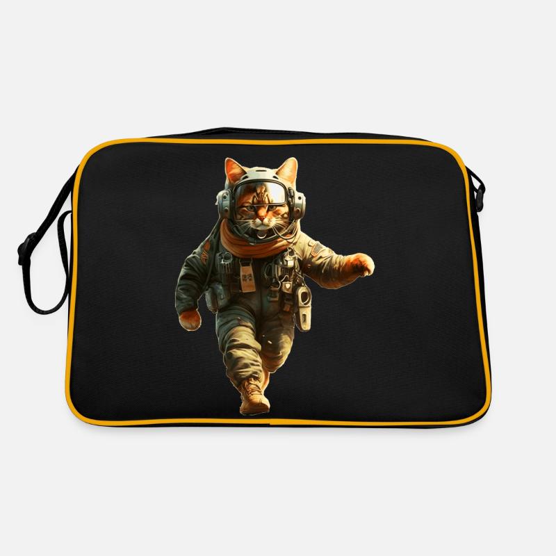 Le chat ou le chat sert de héros dans l’armée Sac Retro