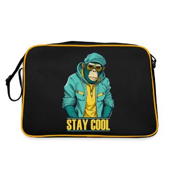 Cool Monkey Stay Cool - Retro Bag - black/gold - Back