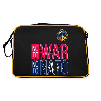NO TO WAR NO TO NATO | WORLD MARCH FOR PEACE 2023 - Retro Bag - black/gold - Back