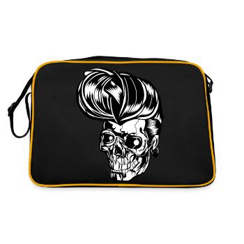 Rockabilly Skull - Retro Tasche - Schwarz/Gold - Hinten