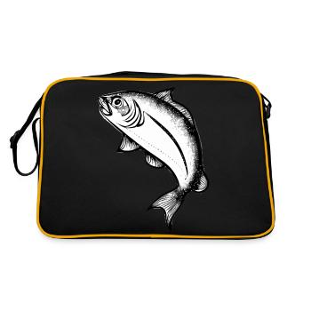Fishing Fishing Fishing Fishing Fishing Hooks - Retro Bag - black/gold - Back
