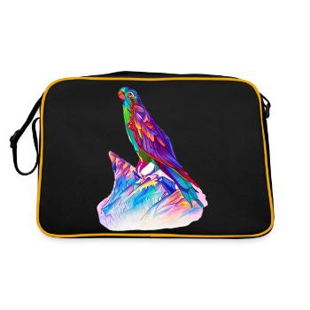 Budgerigar Bird Cockatiel Bird Propriétaire - Sac Retro - noir/or - Dos