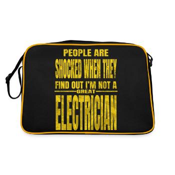 present electronics socket prop bday fun - Retro Tasche - Schwarz/Gold - Hinten