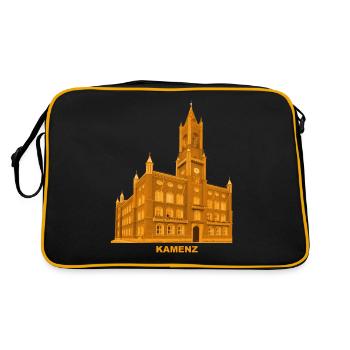 Kamenz, Hôtel de ville, Bautzen, Lissingstadt, Saxe - Sac Retro - noir/or - Dos
