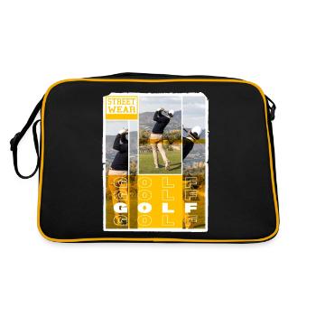 Golf Golf Golfer Sport Hobby Club Vintage - Retro Bag - black/gold - Back