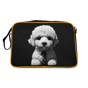 Caniche Dog Propriétaire Caniche Chiot Chien Amour Chien Chiot - Sac Retro - noir/or - Dos