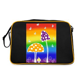 Champignons sous la pluie - Sac Retro - noir/or - Dos